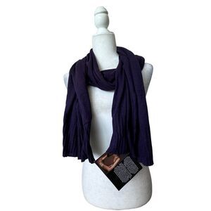 Iman Purple Scarf Shawl Long Dressy Cotton NWT